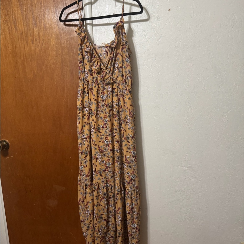Floral Yellow Maxi Dress